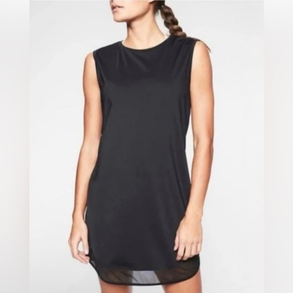 Athleta Sunlover Sport Shift Sleeveless Dress with Sheer Hem - size large tall